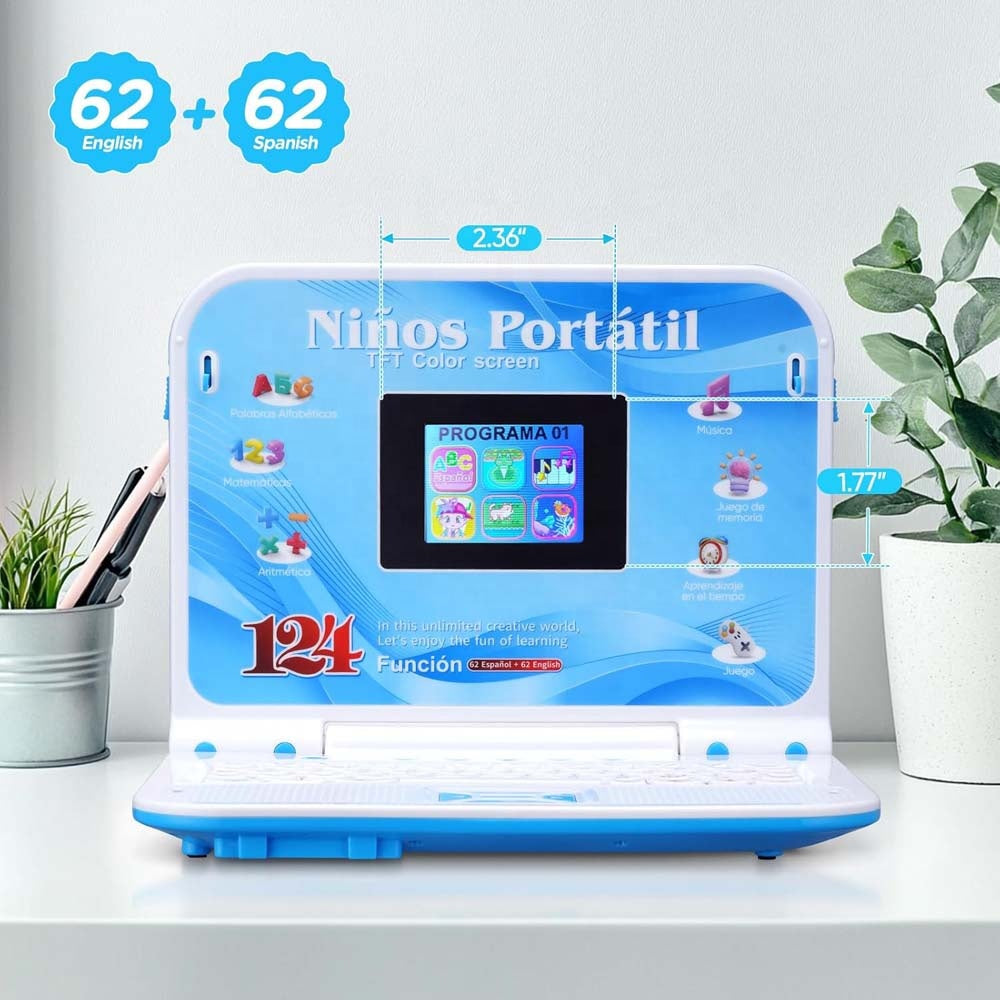 Computadora Portátil Educativa Bilingüe Inglés/Español para Niños