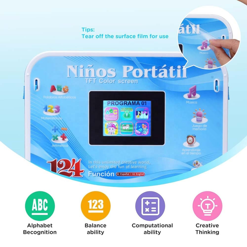Computadora Portátil Educativa Bilingüe Inglés/Español para Niños