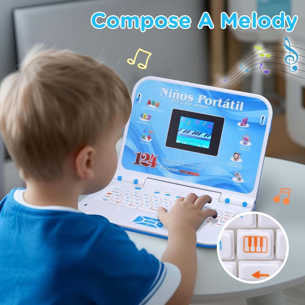 Computadora Portátil Educativa Bilingüe Inglés/Español para Niños